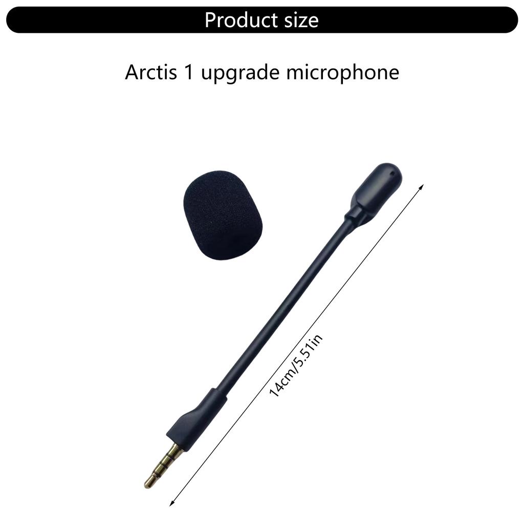 Detachable 3.5mm Boom Microphone for Steelseries Arctis1 Gaming Headsets Foam Covered Microphone Easy To Install