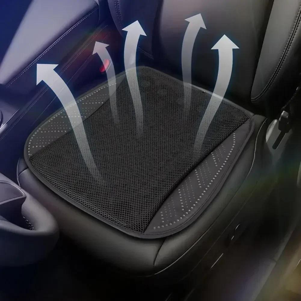 Nová letní chladivá a prodyšná podložka na sedadlo do auta s odvodem tepla Domácí USB ventilátor Potah na sedadlo do auta pro chlazení Zr