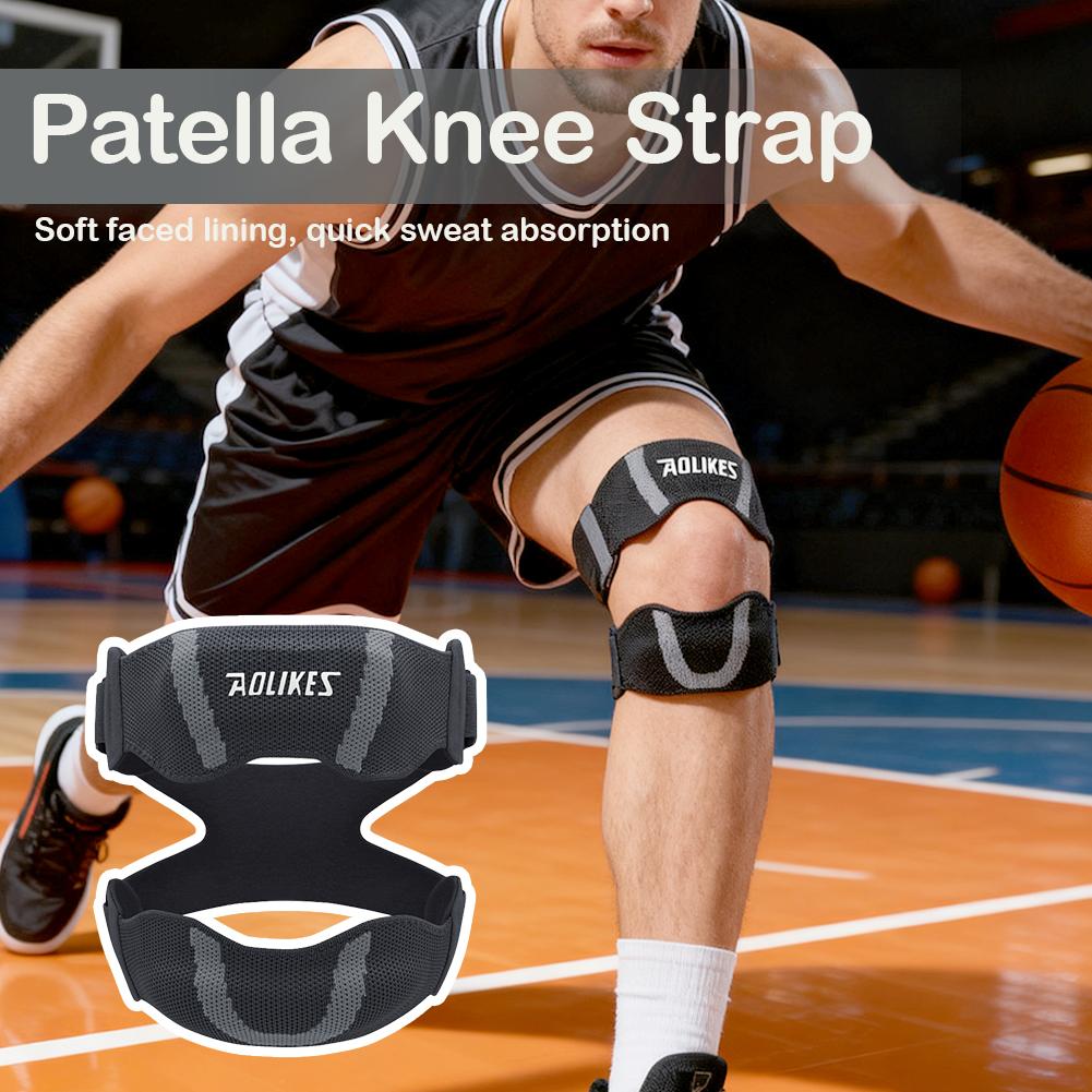 1Pcs Adjustable Sports Knee Braces Double Straps Breathable Knee Support Strap Patellar Tendon Stabilizer Band for Basketball