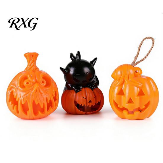 Indoor Halloween Party Lighting Night Light, Flameless Pumpkin LED Lamp, Decorative Vivid Tabletop Figurine Atmosphere Light for Holiday Home Decor