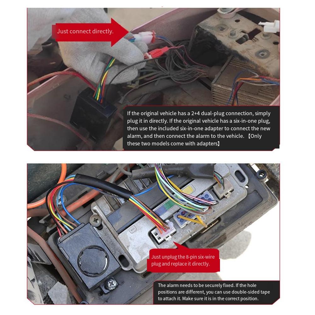 Ebike Dual Remote Control Electric Vehicle Alarm 6-pin Interface