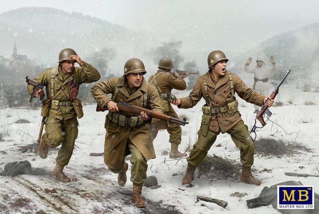Master Box US 101st Airborne Division Soldiers December 1944 Plastic Model Kit MB35253 1/35 (4 Figures) Bastogne, (Figures)