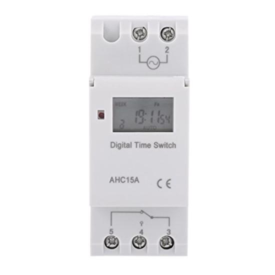 Hilitand LCD Display Power Electronic Relay Timer 16 Weekly Configurable for and Home Appliances Timer, Switch, On/Off Timers, Lamps, TVs, Radios,