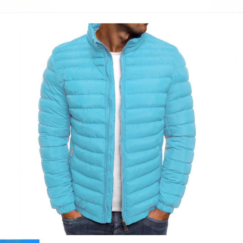 

Зимняя Простая и Атмосферная Мужская Хлопковая Одежда Повседневный Модный Тренд Свободное Хлопковое Пальто 3XL светло-синий