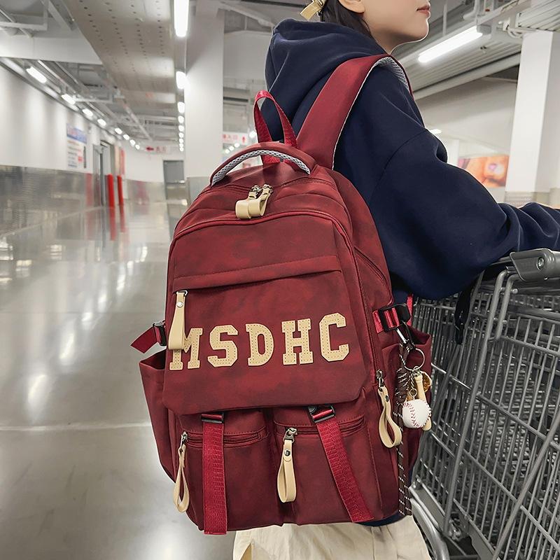 Simple backpack, large capacity, junior high school, high school student schoolbag, male and female versatile leisure travel, computer backpack