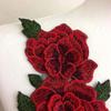 24*12CM Rose Flower Patch Red Floral Patches  Dress Hat Bag Jeans Applique