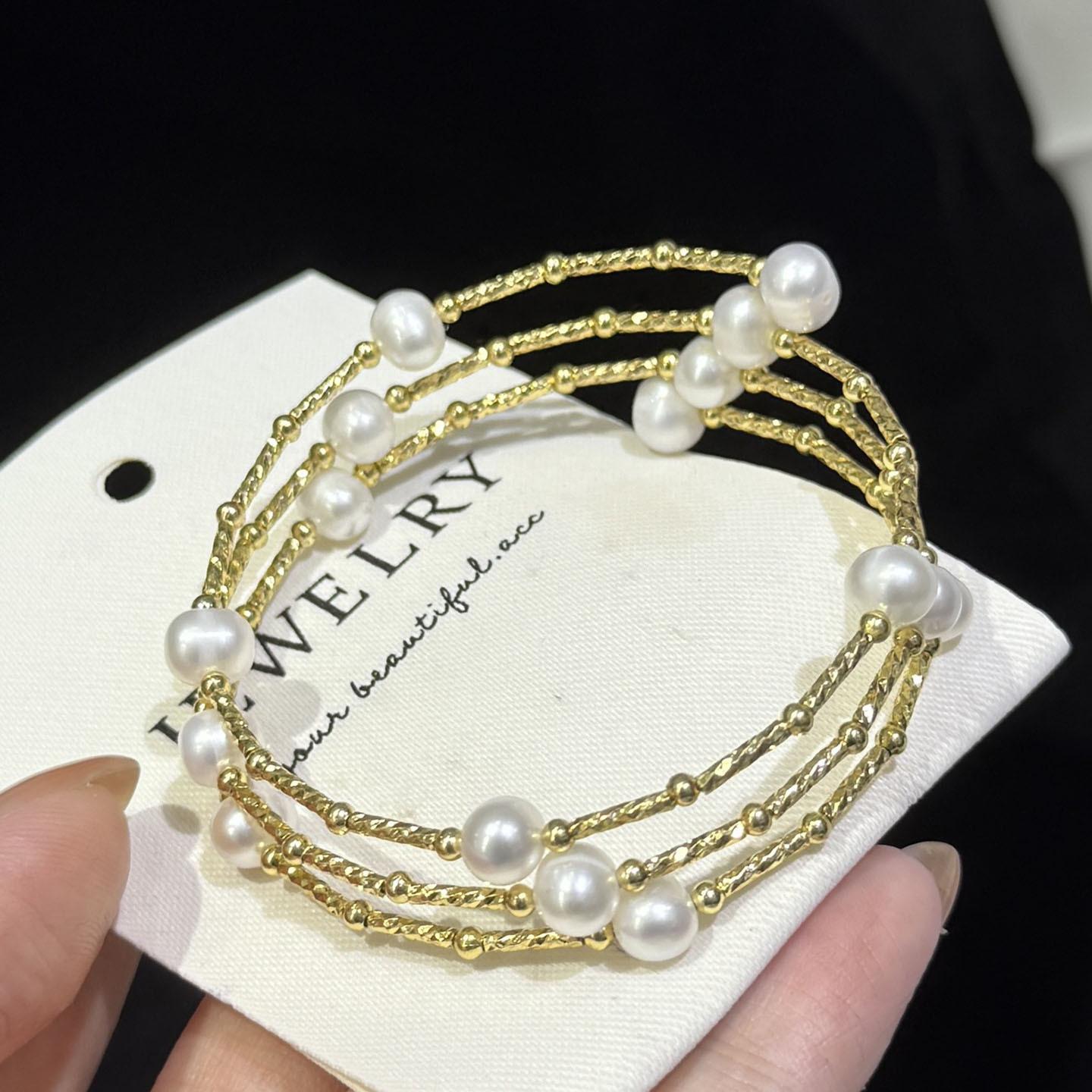 Simple Gypsy Star Natural Freshwater Pearl Bracelet 18K Niche Premium Design Versatile Jewelry Women 2026 18CM