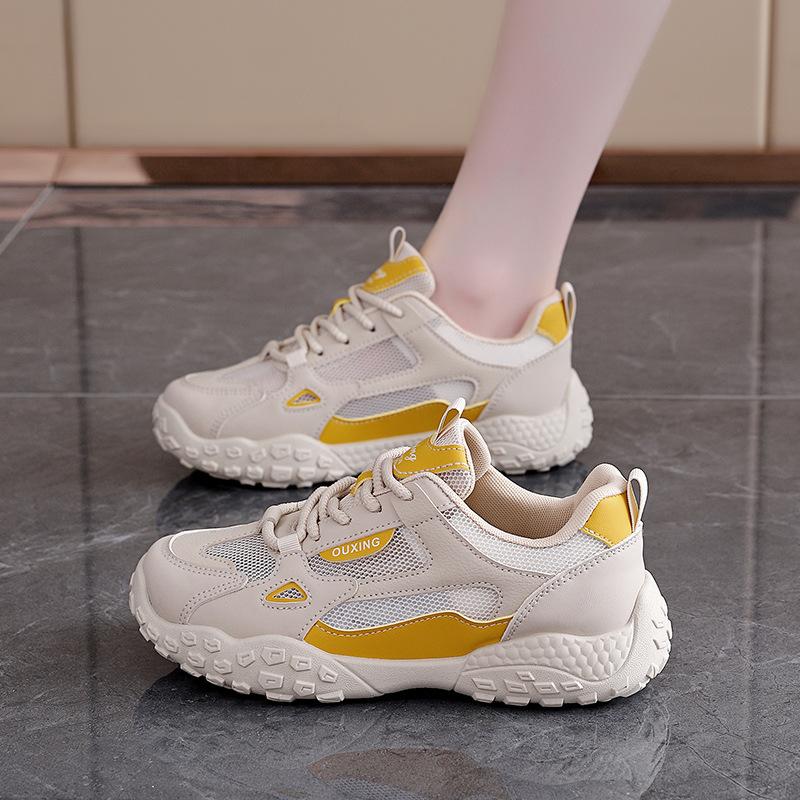 Mesh breathable new dad shoes women 2025 spring student sports running casual sports board shoes women Q3001