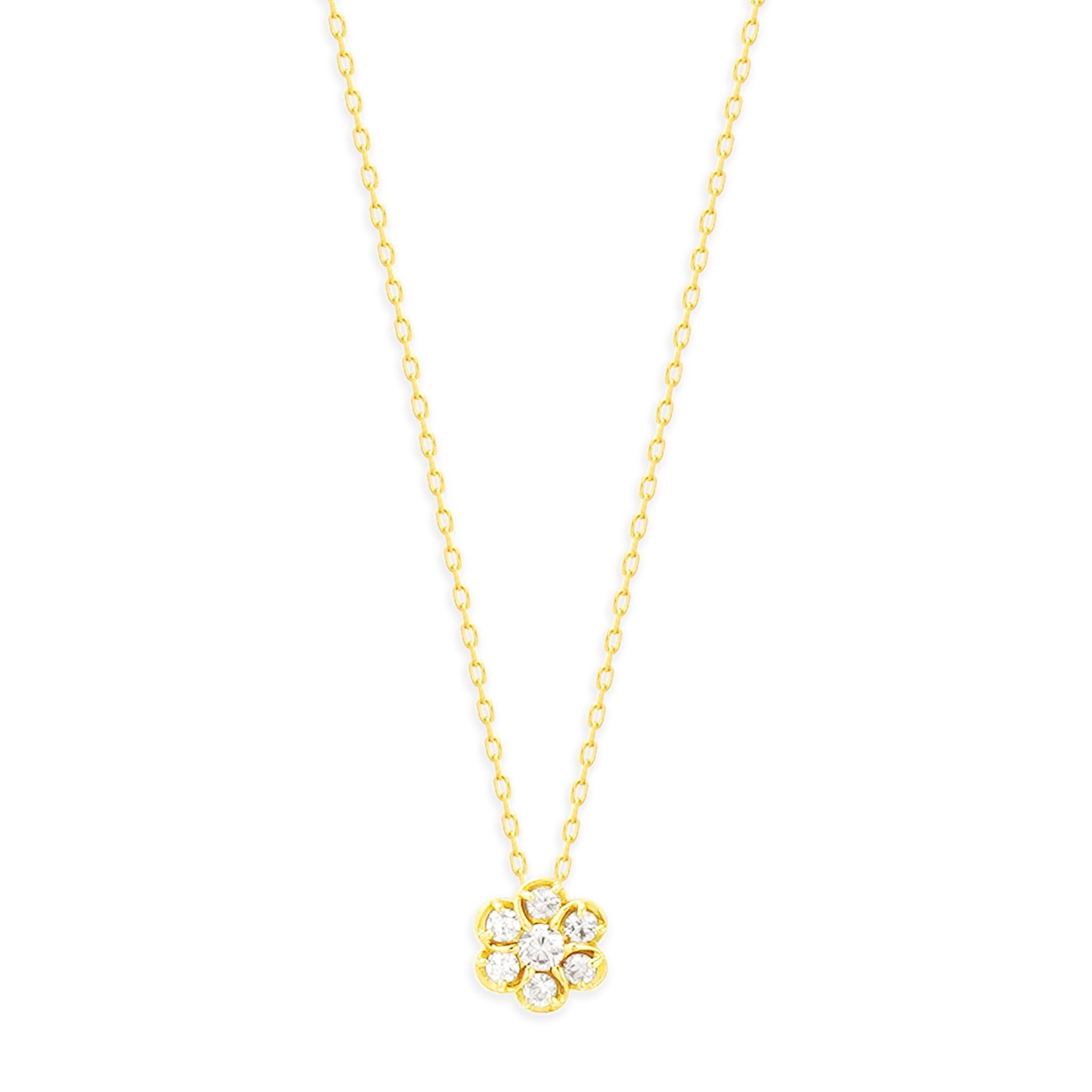 

Official Necklace K18 Yellow Gold Diamond Flower Motif [Ester] Women s 0442-1344-0020-0000