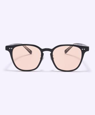 Alloaiweeo [Silverbite] Sbs1601 0902G Acetate Square Black Orange Tint Sunglasses