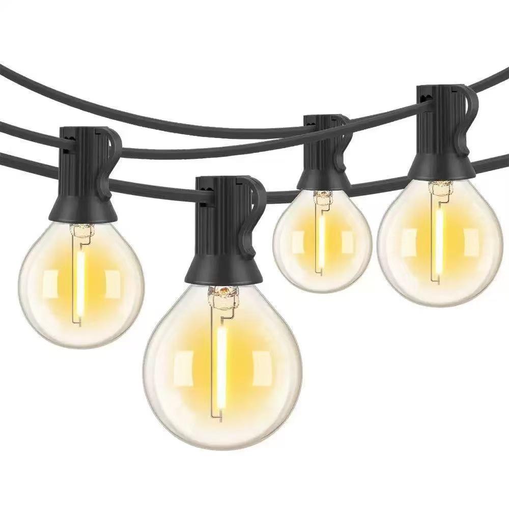 Solarbetriebene wasserdichte LED Edison G40 Lichterkette für den Außenbereich, für Camping und Weihnachtsdekoration