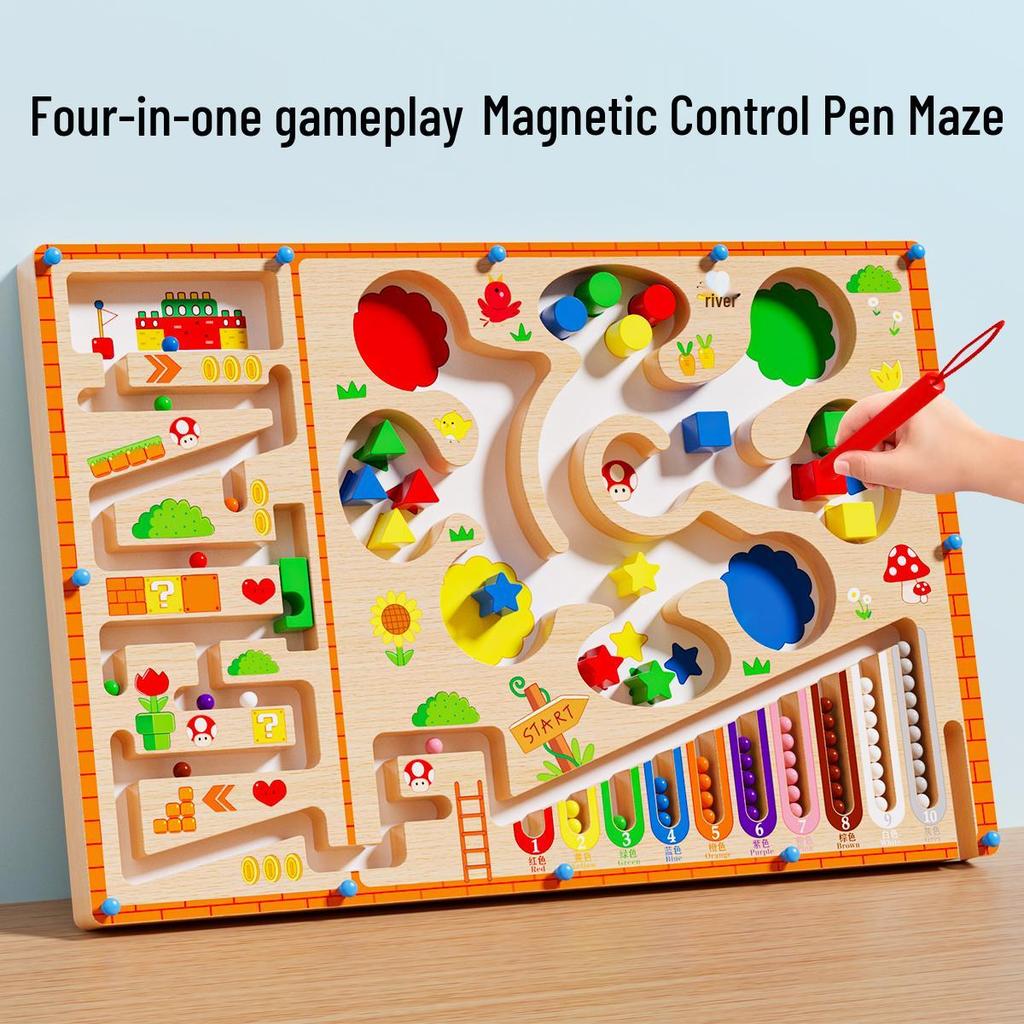 Magnetic Maze Game for Kids: Educational Toy for Ages 3-6 Enhancing Concentration with Magnetic Balls