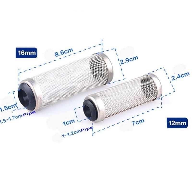 1PCS Stainless Steel Filter for Aquarium Shrimp Cylinder Aquarium Filter for Fish Tank Net Mesh Accessories Fish