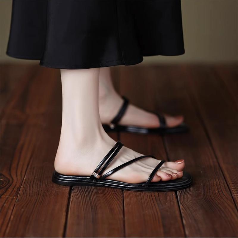 Shoes Summer Woman Female Slippers Low Lady Peep Toe Luxury Slides Beach Girl Flat Designer Rome Rubber Hoof Heels PU