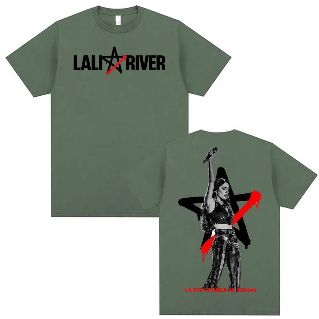 Singer Lali Esposito LA QUE LE GANA AL TIEMPO 2026 Tour T Shirts Retro Fashion Aesthetic Tshirt Unisex Women Cotton Street T Shirt