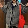 BITCED New Style Women's Winter Short-Length Hooded Puffer Jacket with Design-Forward Thickened Fleece Lining