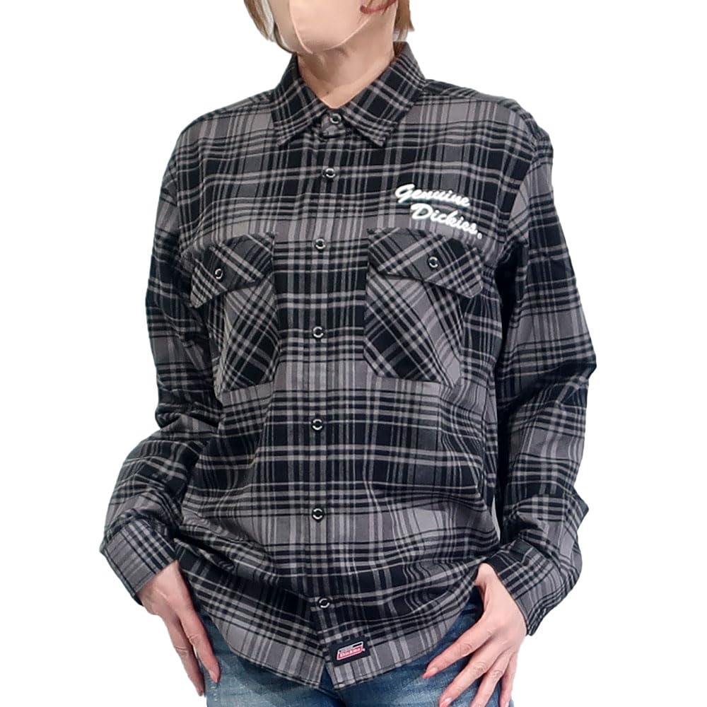 

Men s Dickies Check Shirt, Oxford Workwear, Long Sleeve, Sizes M, L, XL, Black, Red, Ivory, Charcoal, 10001811 (JP, Alphabet, M, CHARCOAL)