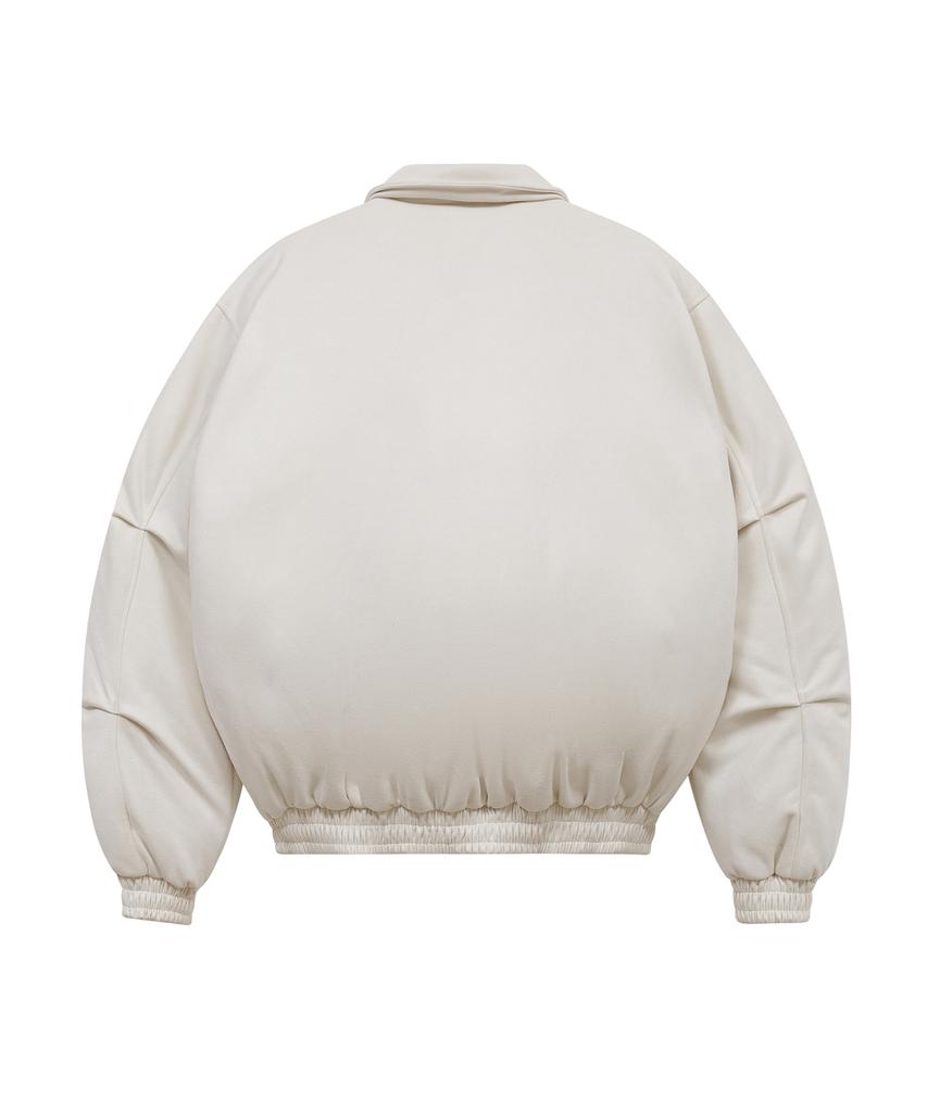 Standarderror 87-Stan103 Utility Collar Balloon Suede Short Padded Jacket Ivory