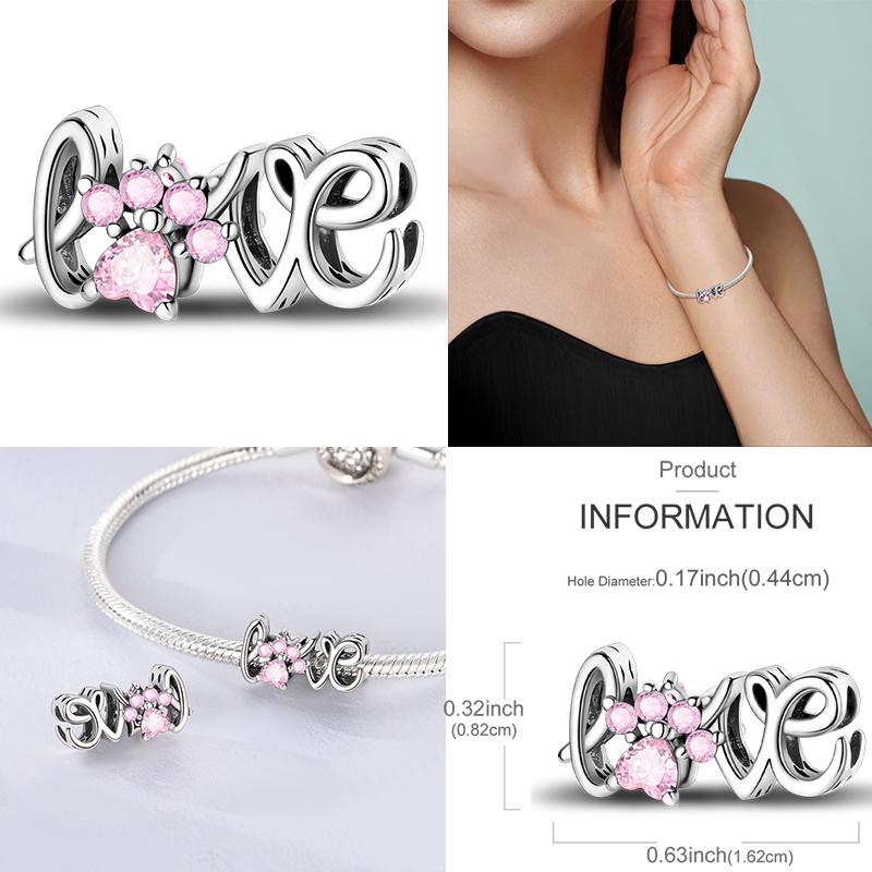 New In 925 Silver Charms Bow Love Mom Heart Charm Bead Fit 925 Original Bracelet DIY Woman Jewelry Gift For Friend