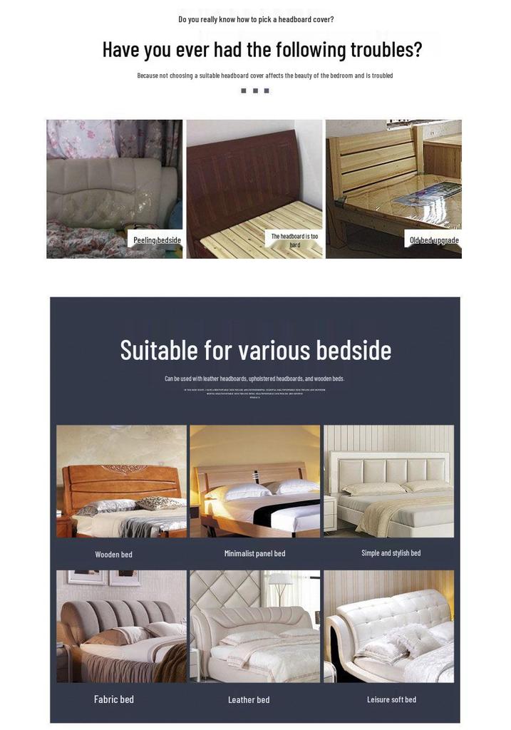 2025 New Style Elastic Headboard Slipcover: Soft Pack Backrest & Dust Cover