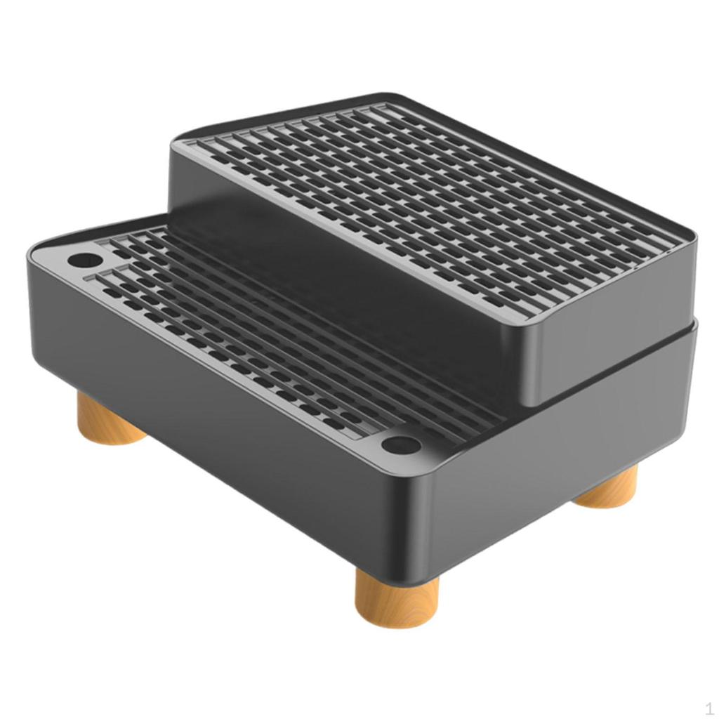 Ramp Cat Litter Stair with Non Slip Feet Detachable Washable Leakproof 2 Steps for Elderly Cats