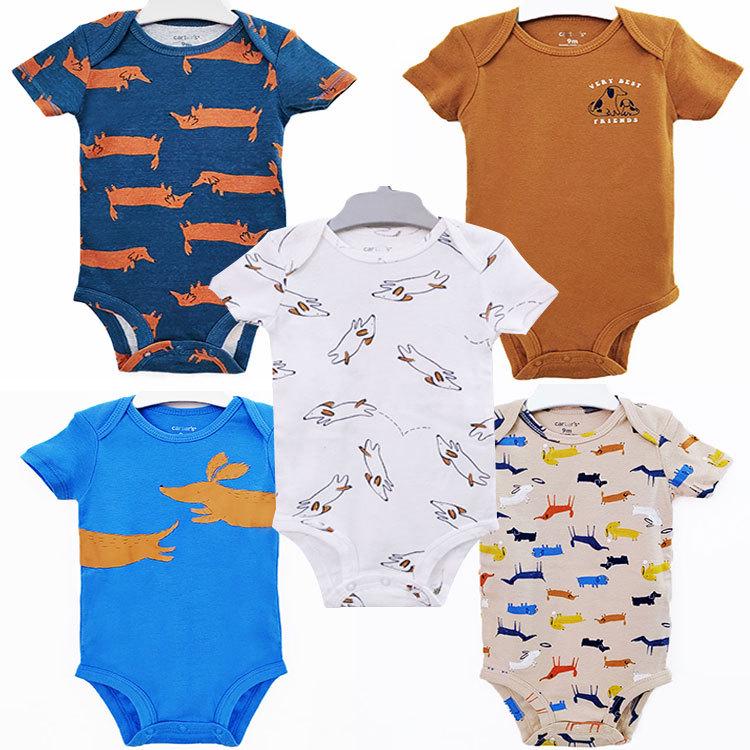 

European and American Long Sleeve Cotton Baby Jumpsuit - Newborn Triangle Crawling Bodysuit Newborn