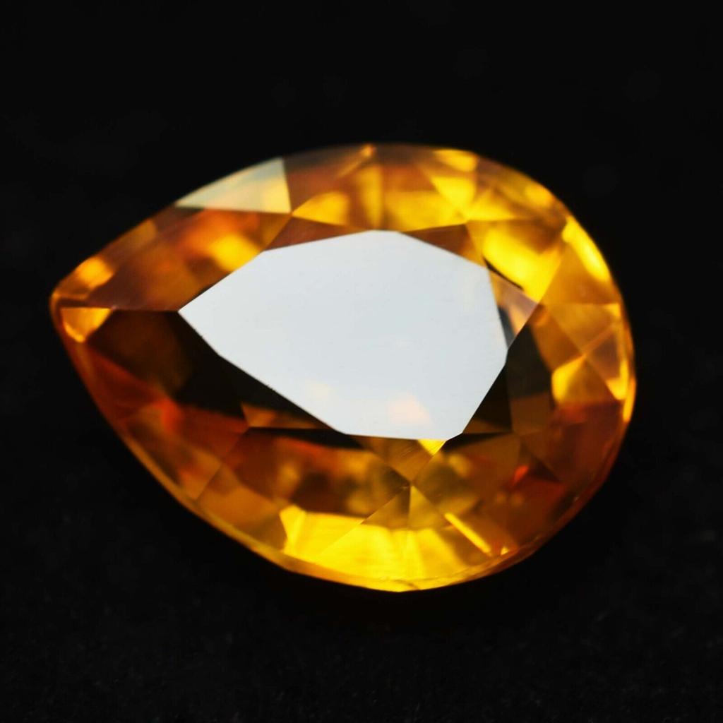 NATURAL Ceylon Sapphire 9.50 Ct Yellow Pear Shape CERTIFIED Loose Gemstone Y-147365696