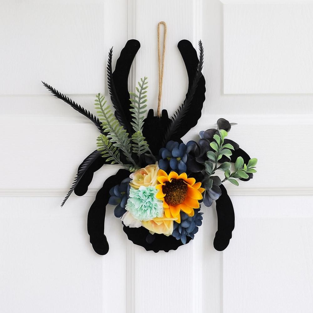 Artificial Spider Door Sign Creative Halloween Door Wreath Halloween Door Decorations  Indoor Decor