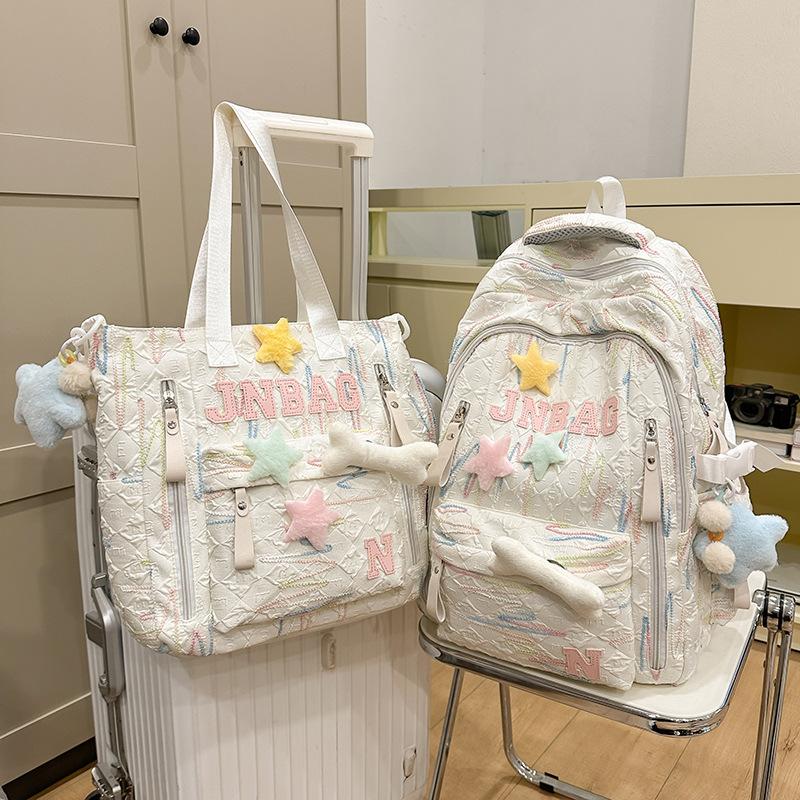 Schoolbags Children Elementary School Girls Junior High School Students High School Students Make up Lessons Bag Letters High Appearance