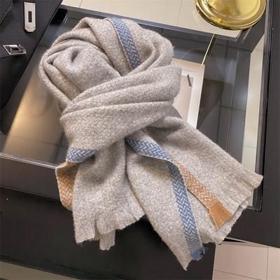 Classic High-end 100 Wool Thickened Scarf for Boyfriend New Winter