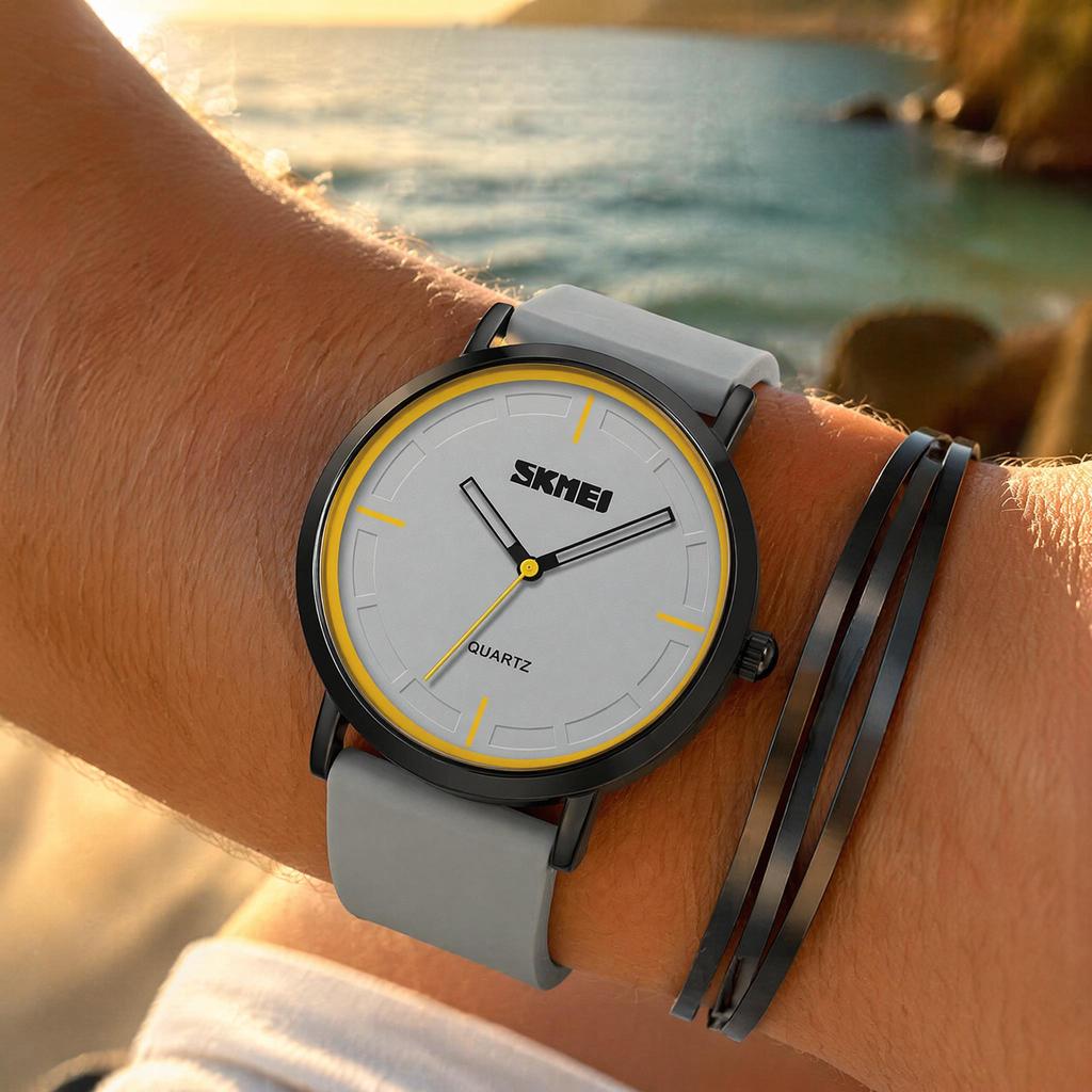 Unisex Quarz Uhr SKMEI Leise Schule 30M Wasserdicht 2050