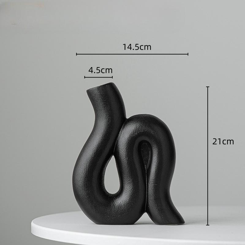 

Керамічна ваза Геометричні кути Трубопровід Абстрактна квіткова композиція Мистецька ваза Тераріум Декорація дому Аксесуари Квіти Вази чорний