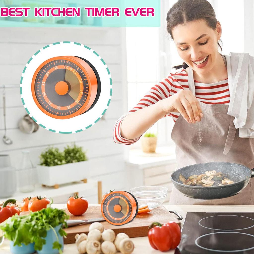 Cooking Timer Timer Clock with Loud Alarm Chef Cooking Timing Clock Stainless Steel for Refrigerator Study Classroom Seniors