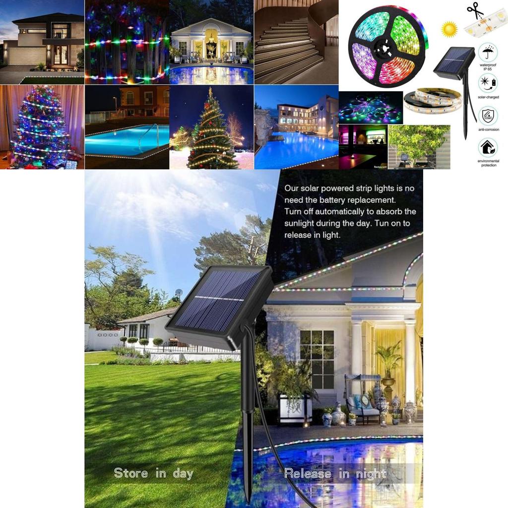Waterproof Rgb Solar Led Light Strips For Courtyard And Home Decor 50000 Hours Life