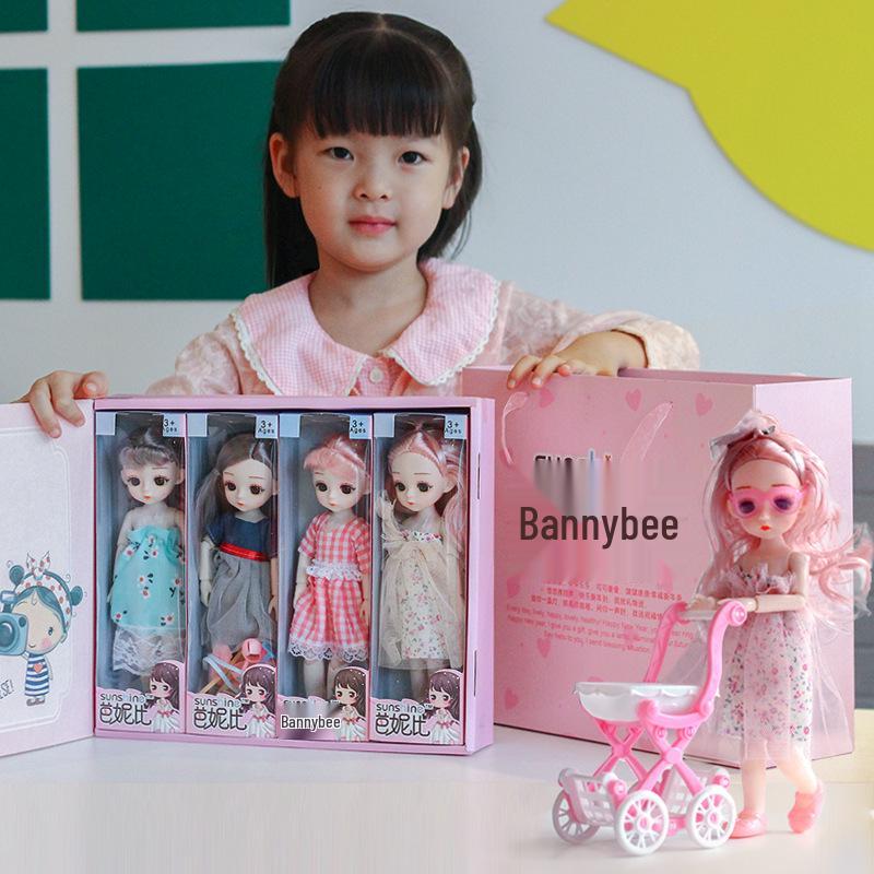 24cm Dress-Up BJD Girl Doll Toy - Mother & Baby Doll Clothes Gift Set