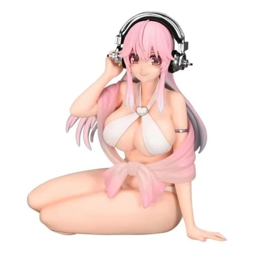 Super Sonico Noodle Stopper Figurka v bílých bikinách verze.
