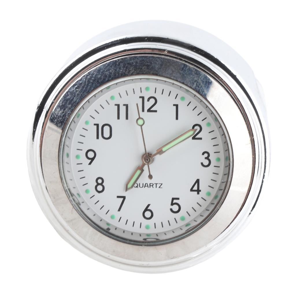 Motorcycle Mount Clock Round Watch Aluminum Luminous Universal for 7 8in‑1in Handlebar