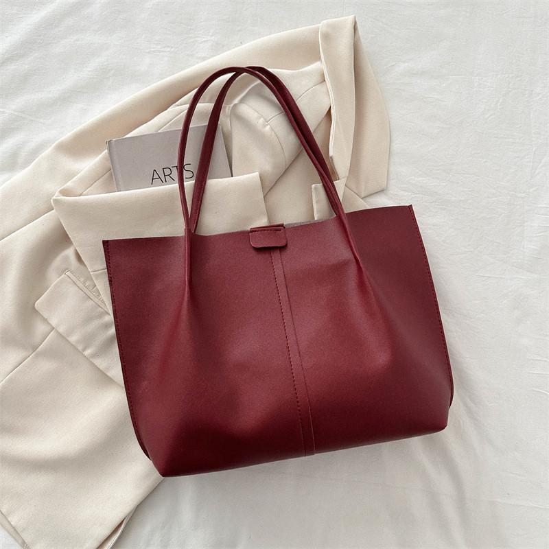 Fashionable Pu Leather Shoulder Tote Bag For Women 2024 New Trendy Handbag Chic Style