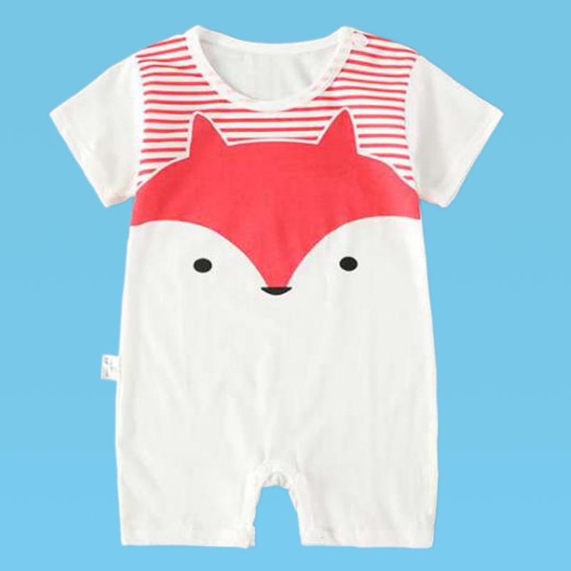 Baby Short-Sleeve Hooded Romper for Summer Outdoors