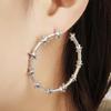 Women Exaggerated Geometric Big Circle Hoop Earrings Star Pentagram Earrings