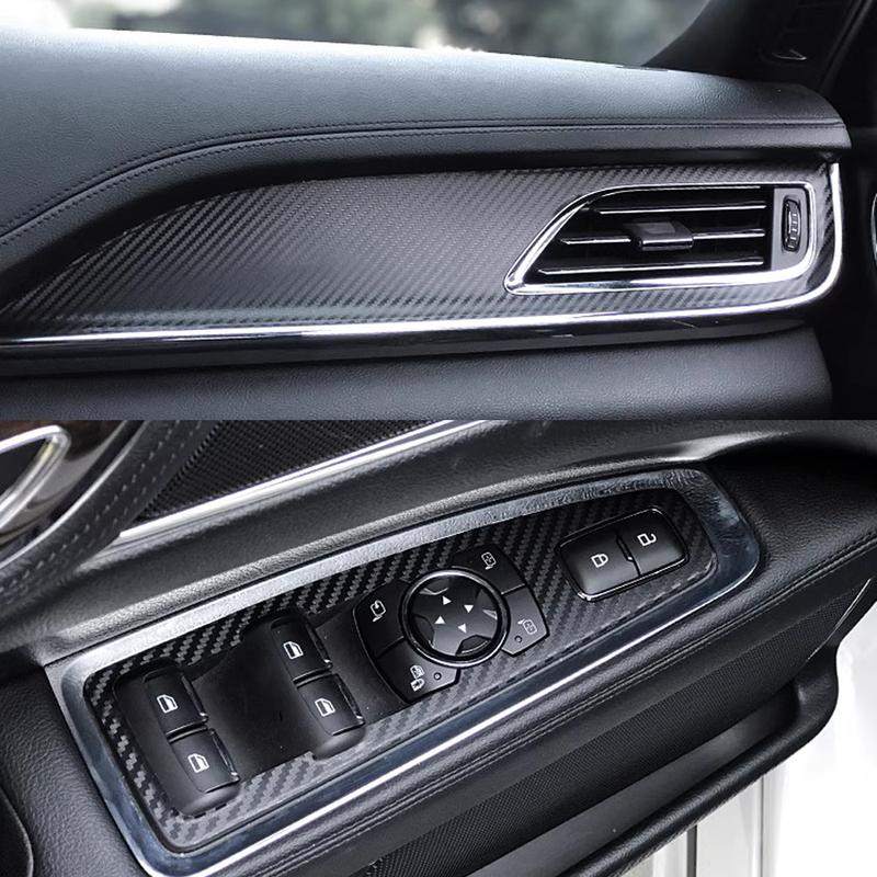 Car-Styling Carbon Fiber Car Interior Center Console Color Change Molding Sticker Decals For Lincoln Continental 2017-