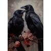 Gothic Romantic Raven Vintage Poster Victorian Animal Portrait Wolf Cat Bat Crowcanvas Painting Wall Art Living Room Home Decor