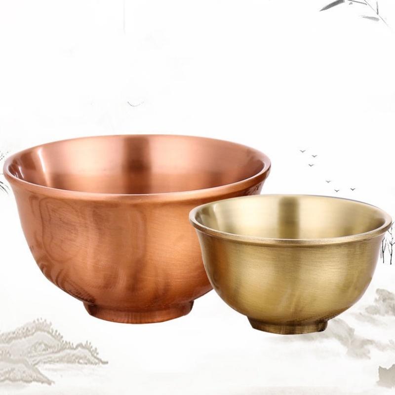 Brass Liqueur Shot Glass Creative Wedding Mini Wine Cup Copper Milk Tea Cups Bronze Golden Buddhist Bowl Home's Gift Decorative