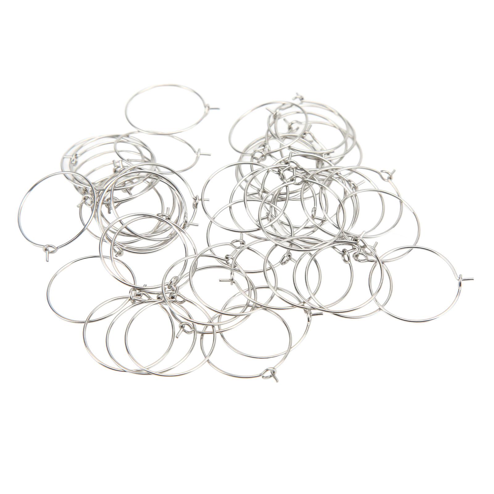 

50 шт. 20 мм оптом серьги-кольца из нержавеющей стали для DIY, антиаллергенные кольца в виде бокалов для вина для изготовления ювелирных изделий