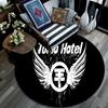 Tokio Hotel pattern round rug,Carpet Rug for Living Room Bedroom Playroom ,Non-slip Floor Mat,Holiday Gifts and Birthday Gifts.