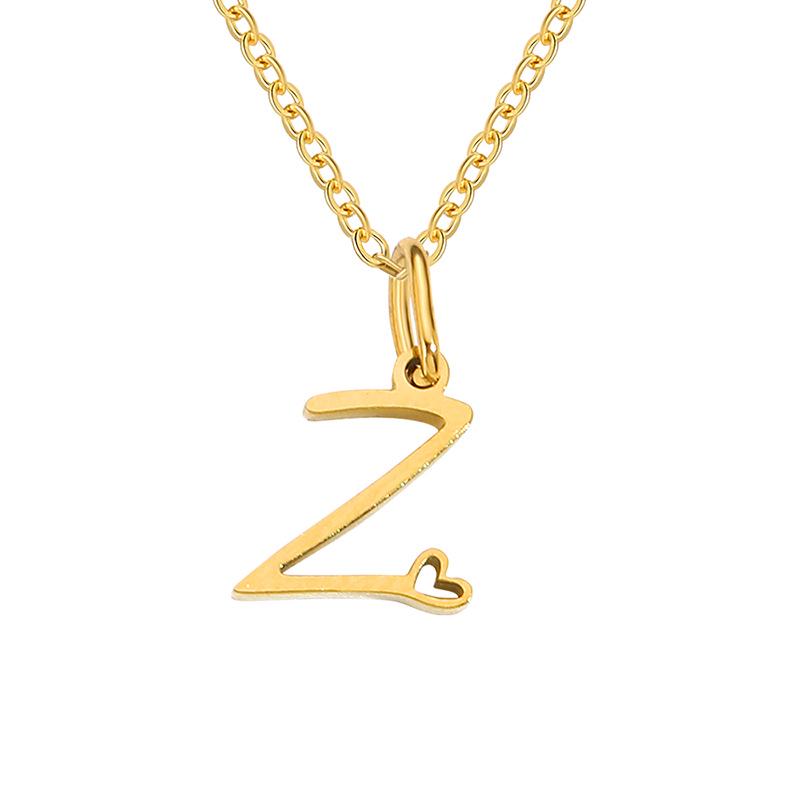 eManco Women's Niche Stainless Steel Letter Clavicle Necklace