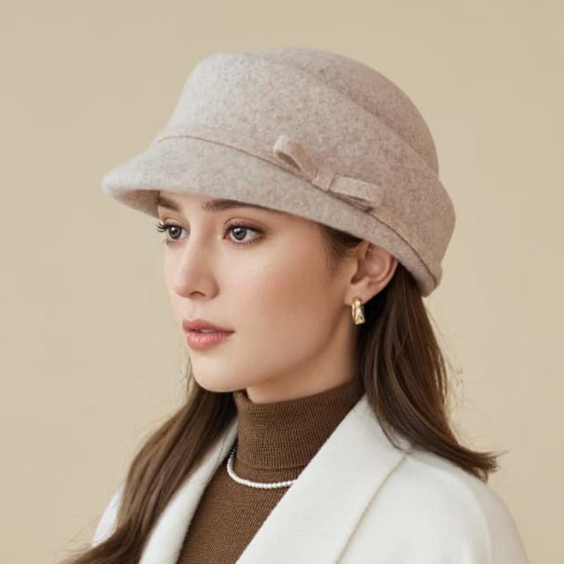 

Французька Мода Капелюх-відро з бантом Жіночий Зимовий Теплий Вовняний Капелюх-басейн Елегантний Циліндр one size хакі