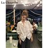 La Chapelle French-Style Striped Long-Sleeve Shirt