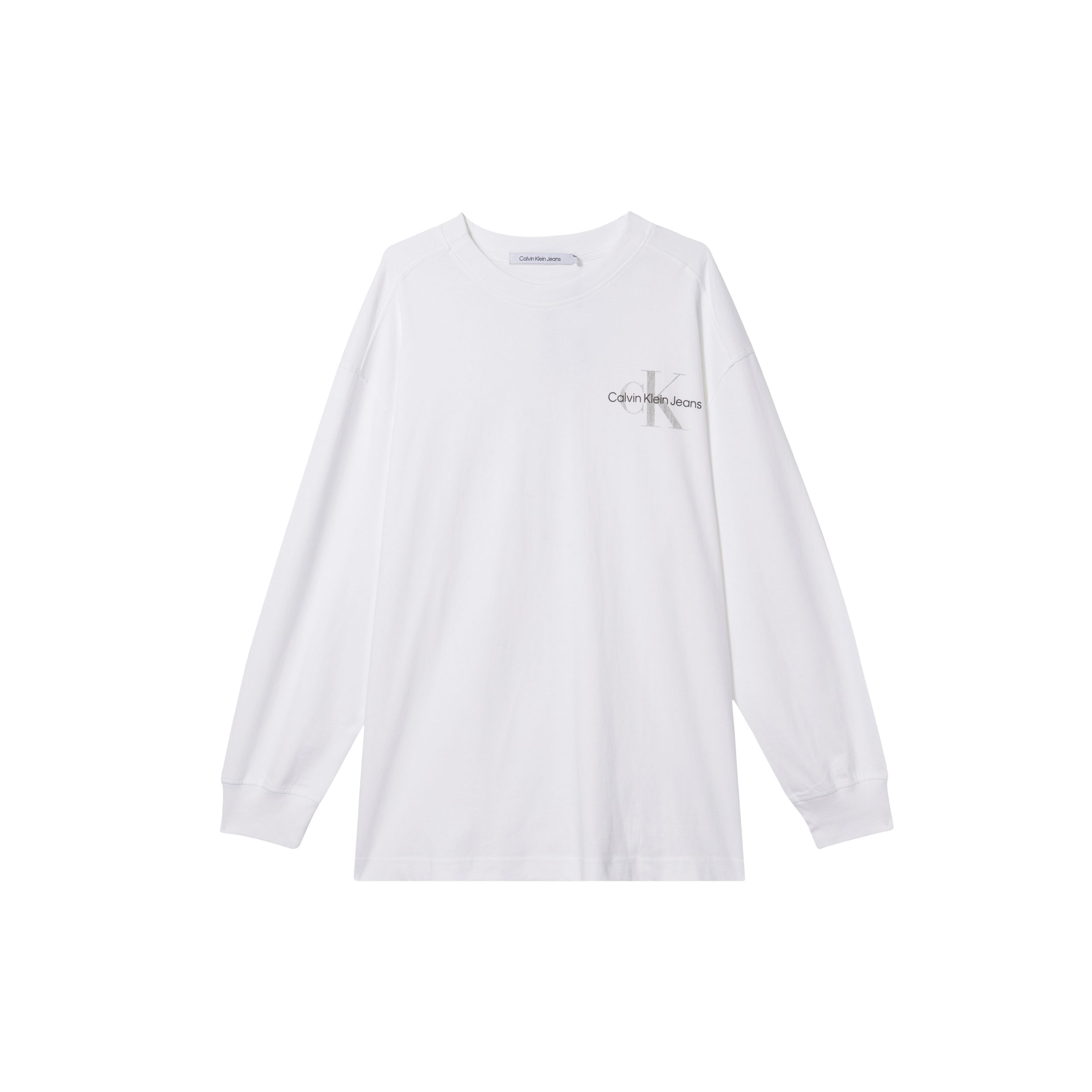 

Calvin Klein Футболка унисекс с длинными рукавами и надписью Overlapping, белая J400192-YAF