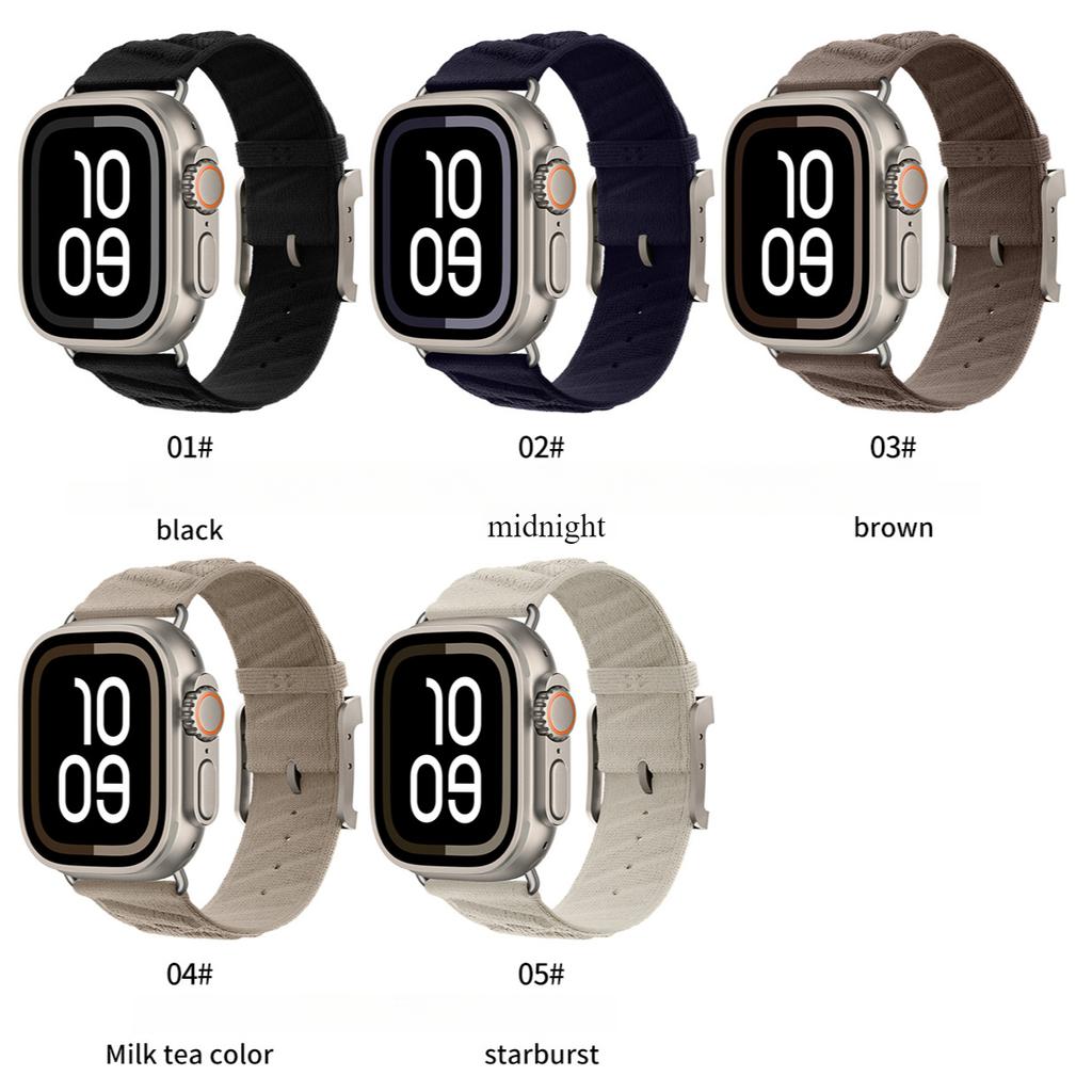 Nylon Sportband voor Apple Watch 45mm 44mm 49mm 46mm 38 40 41 42 mm Voor iwatch Serie 10 9 8 7 6 SE Ultra 2/1 band polsband